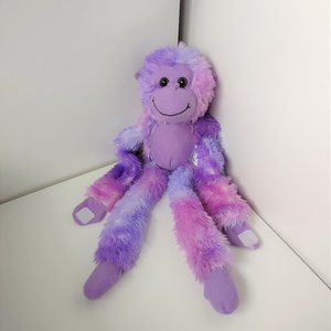 Fiesta Tie Dye Long Leg Purple Monkey Plush Hook & Loop Grabbing Hands, Soft 16"